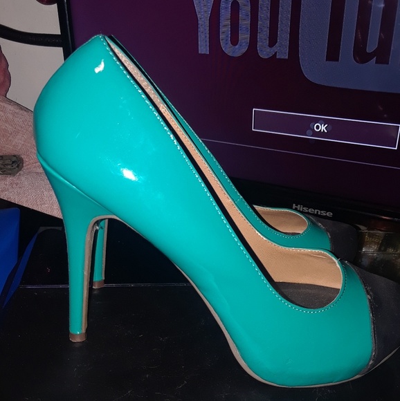 aqua colored heels